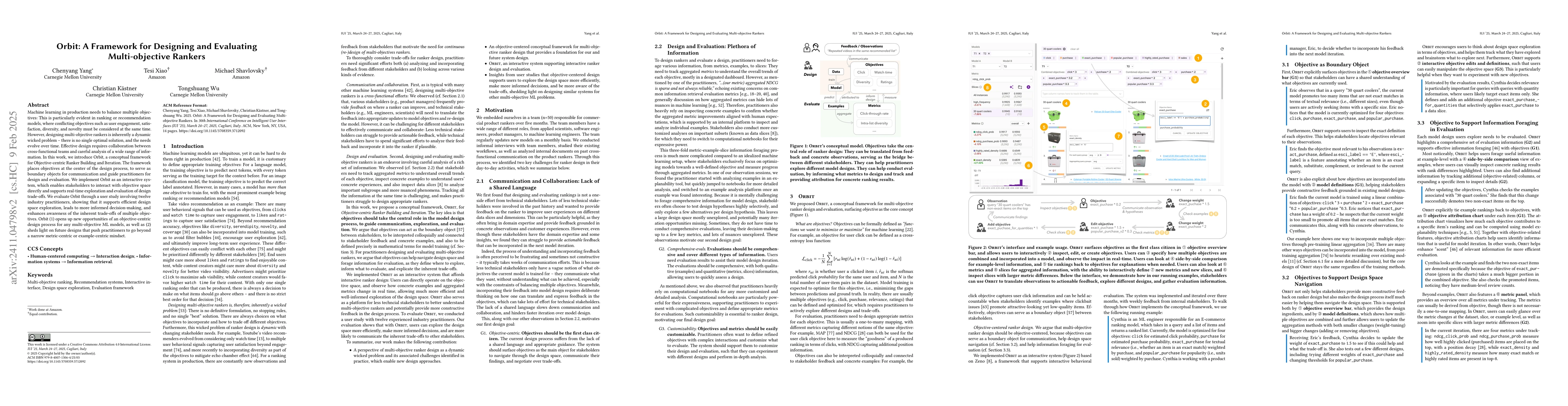 Thumbnail for Orbit: A Framework for Designing and Evaluating Multi-objective Rankers