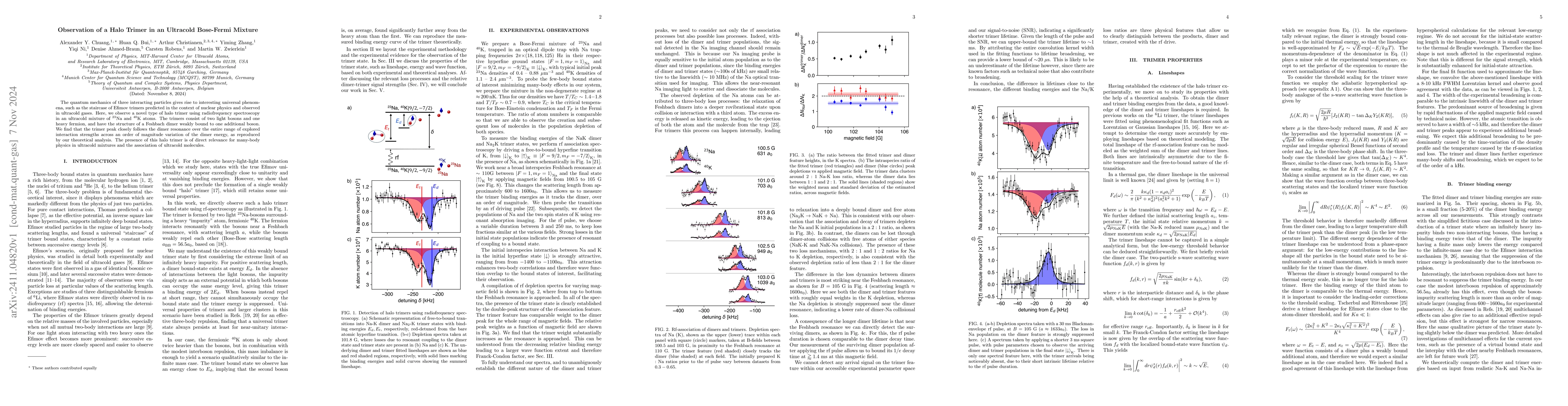 Thumbnail for Observation of a Halo Trimer in an Ultracold Bose-Fermi Mixture