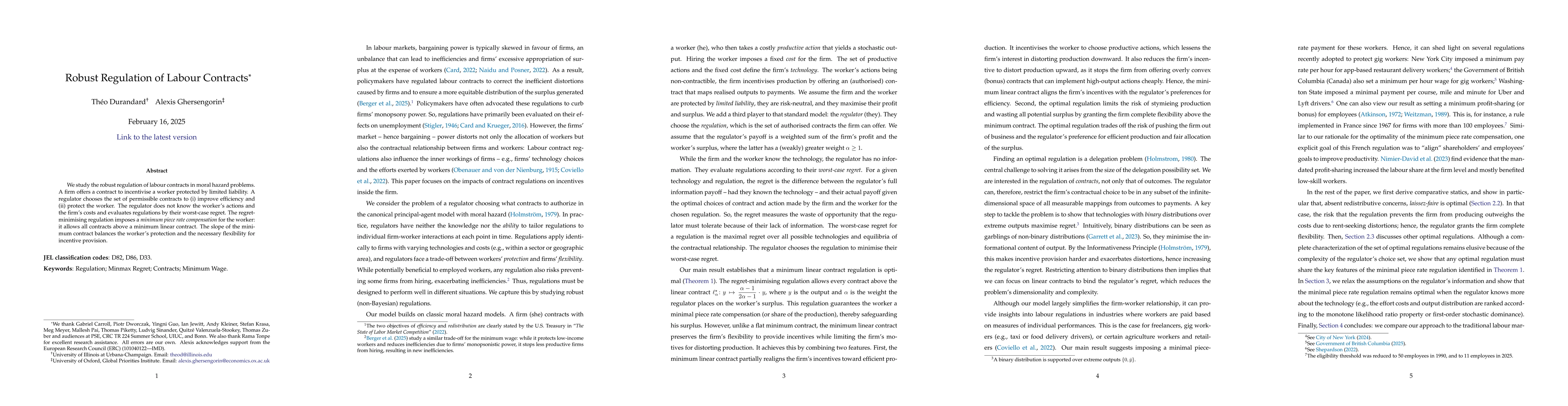 Thumbnail for Robust Regulation of Labour Contracts