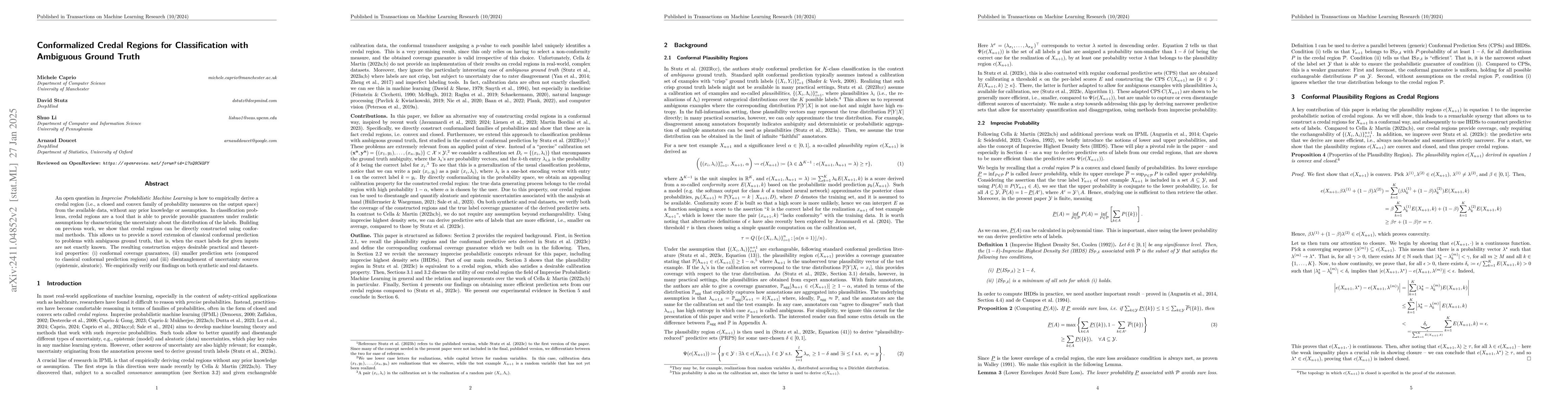 Thumbnail for Conformalized Credal Regions for Classification with Ambiguous Ground
  Truth