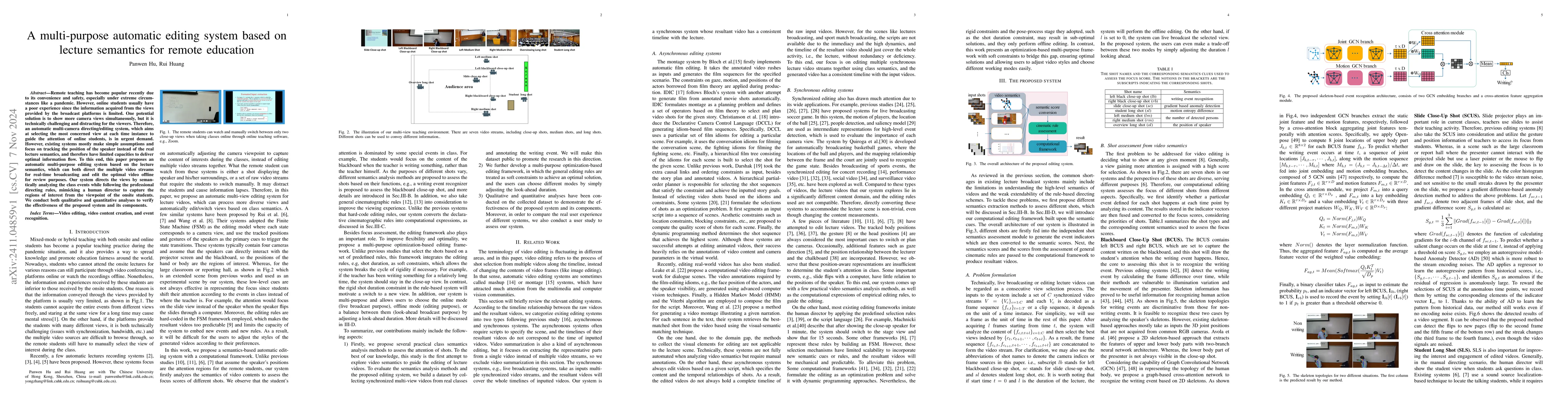 Thumbnail for A multi-purpose automatic editing system based on lecture semantics for
  remote education