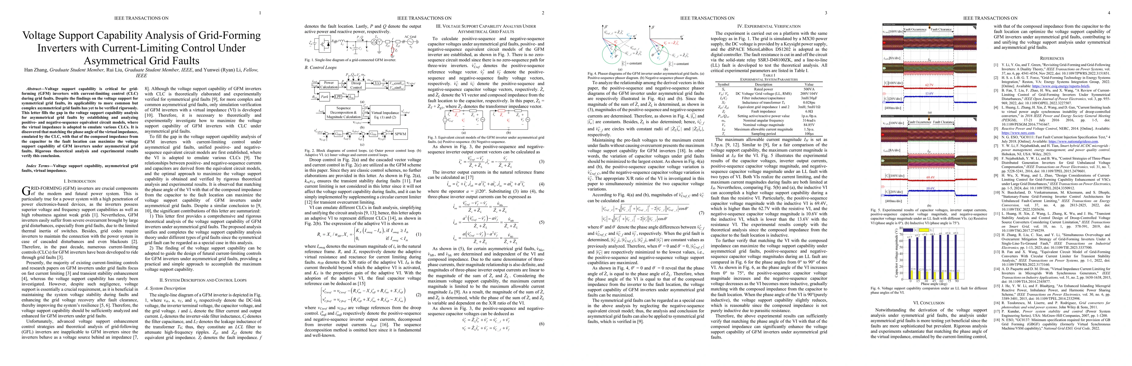 Thumbnail for Voltage Support Capability Analysis of Grid-Forming Inverters with
  Current-Limiting Control Under Asymmetrical Grid Faults