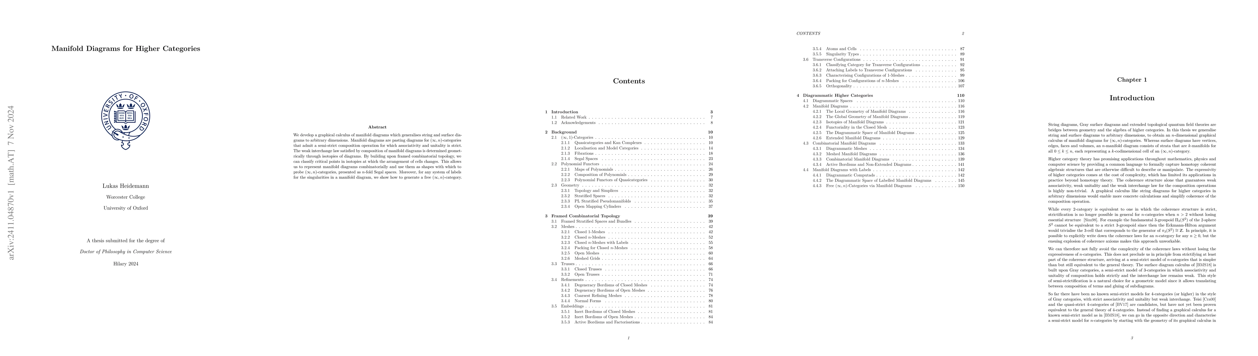 Thumbnail for Manifold Diagrams for Higher Categories