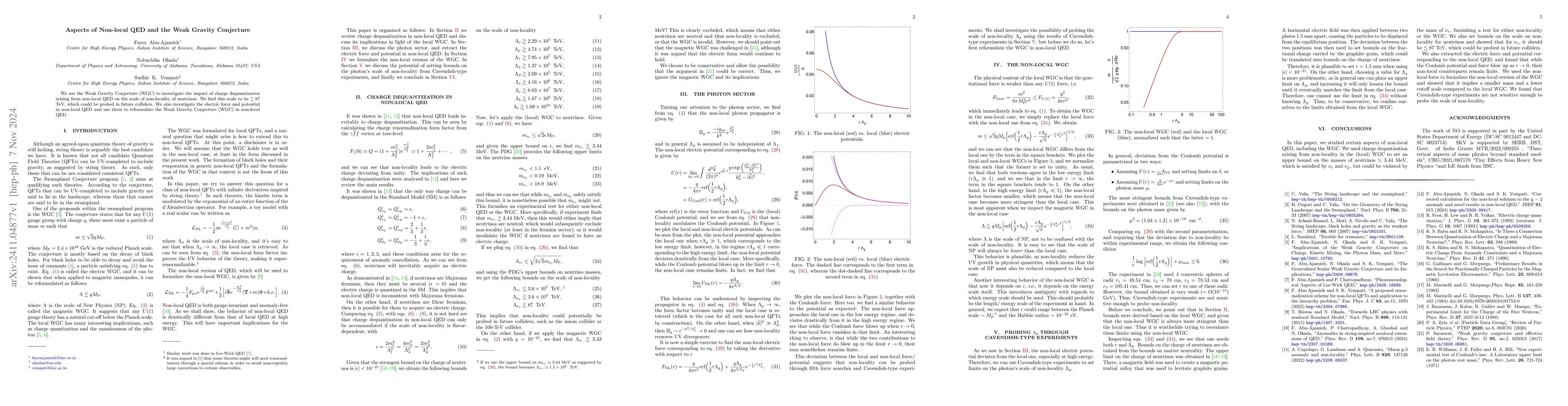 Thumbnail for Aspects of Non-local QED and the Weak Gravity Conjecture