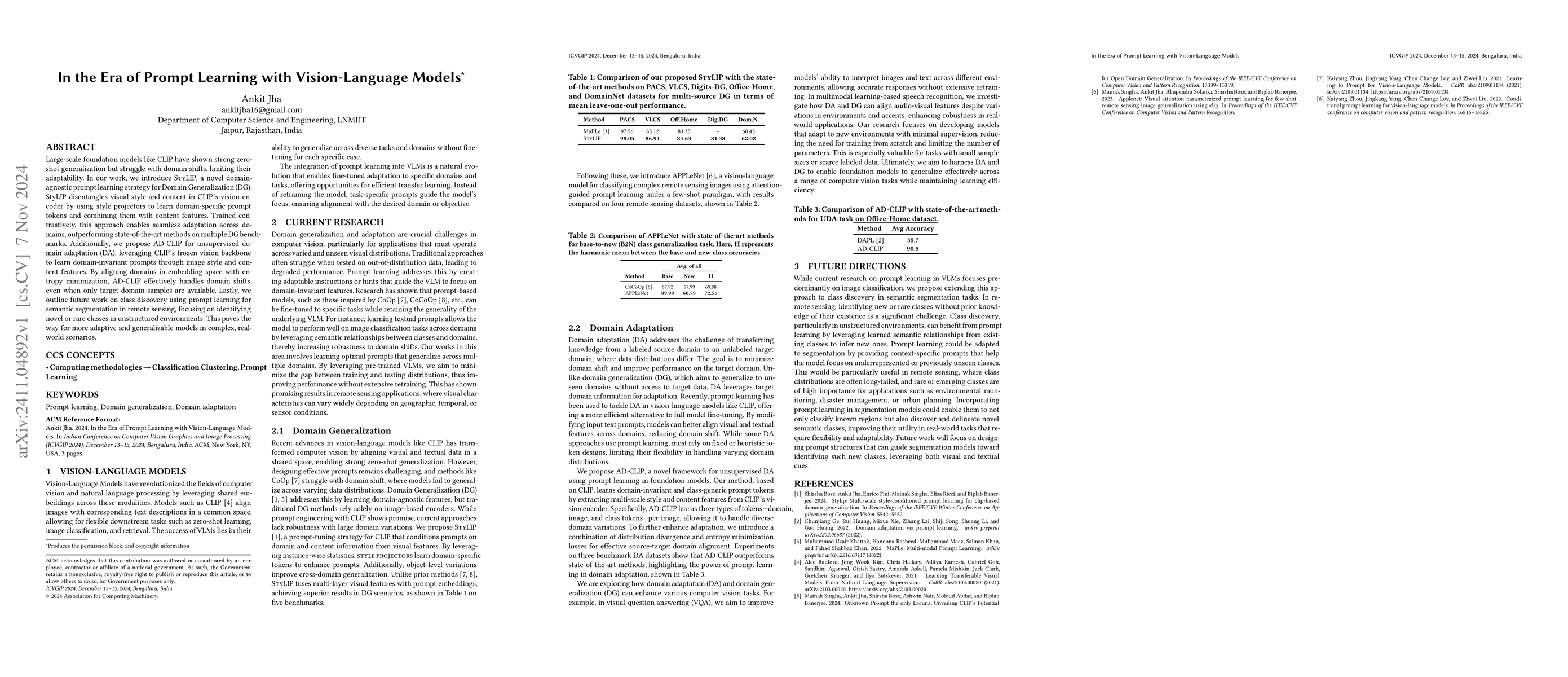 Thumbnail for In the Era of Prompt Learning with Vision-Language Models
