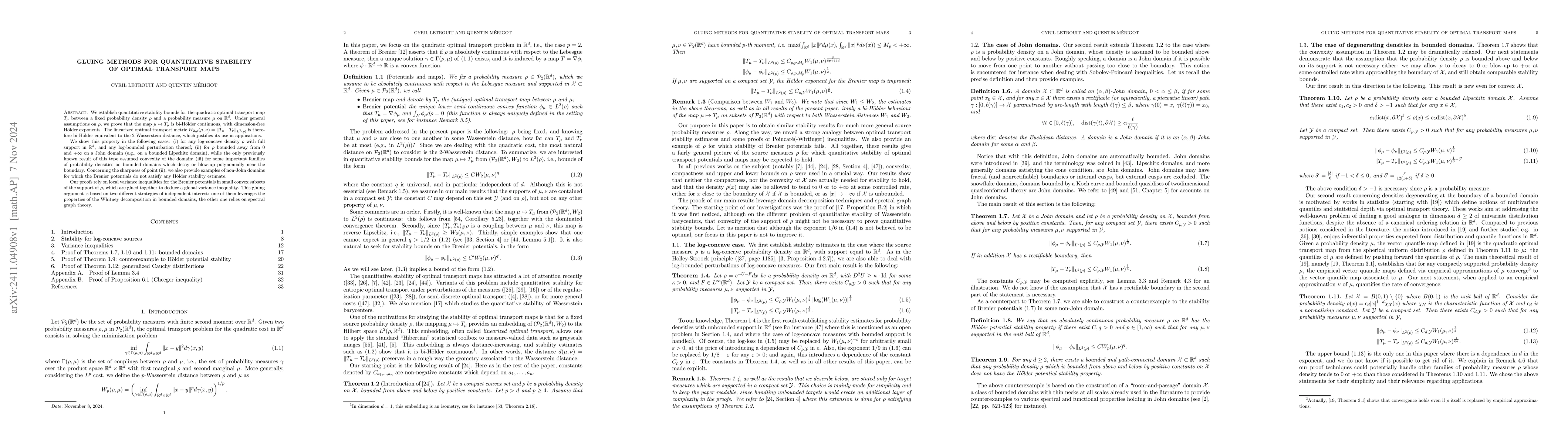 Thumbnail for Gluing methods for quantitative stability of optimal transport maps