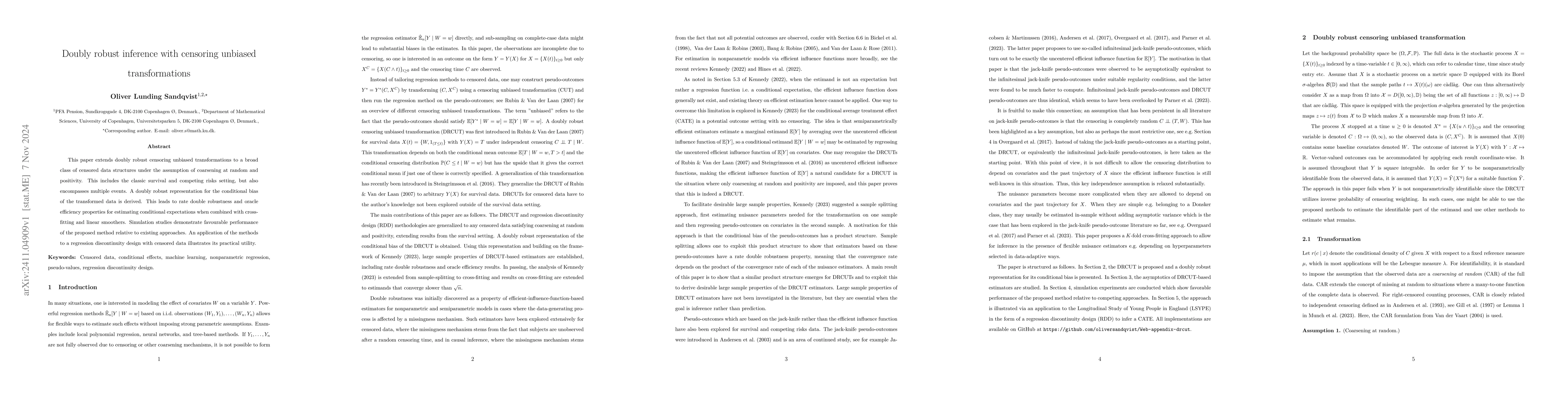Thumbnail for Doubly robust inference with censoring unbiased transformations