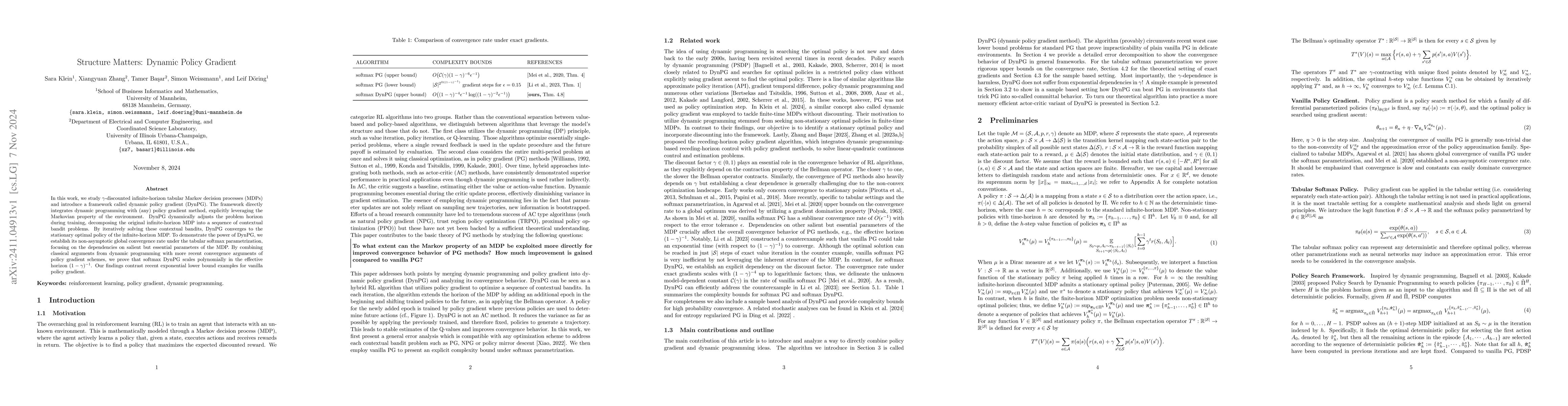 Thumbnail for Structure Matters: Dynamic Policy Gradient