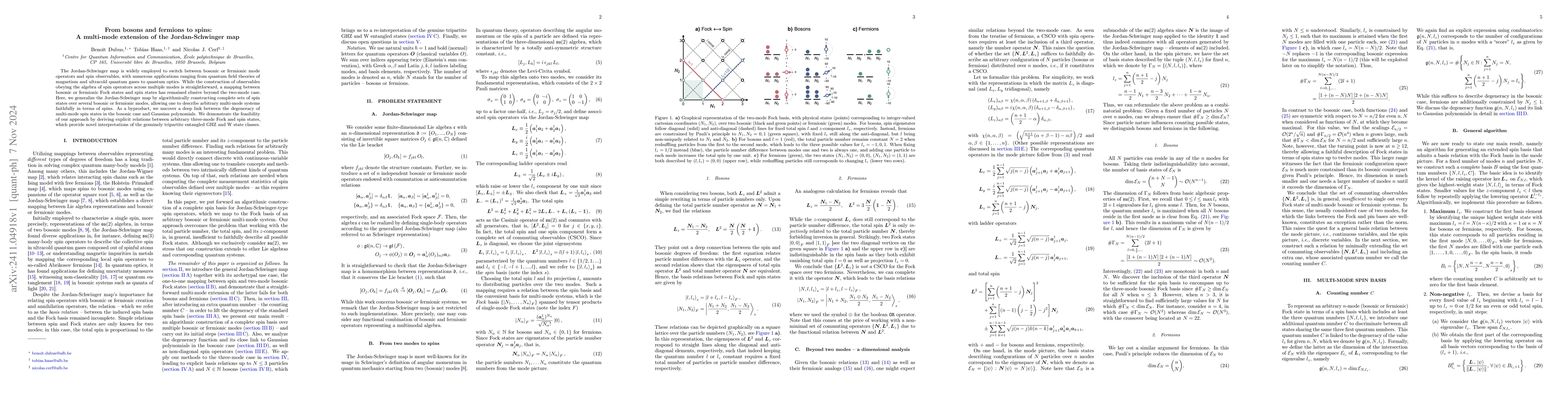 Thumbnail for From bosons and fermions to spins: A multi-mode extension of the
  Jordan-Schwinger map
