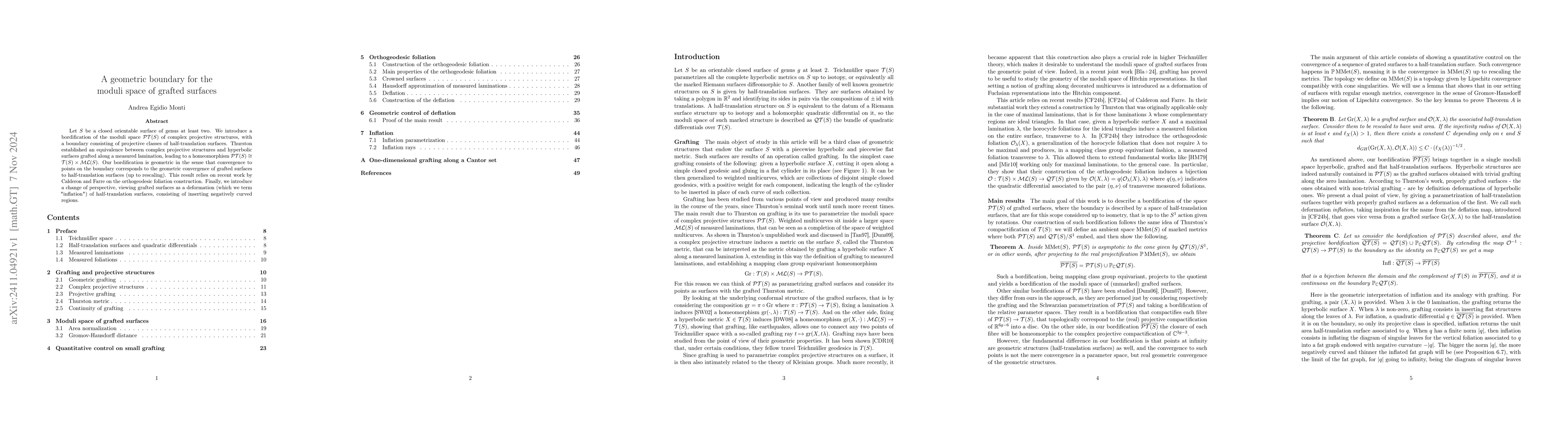 Thumbnail for A geometric boundary for the moduli space of grafted surfaces