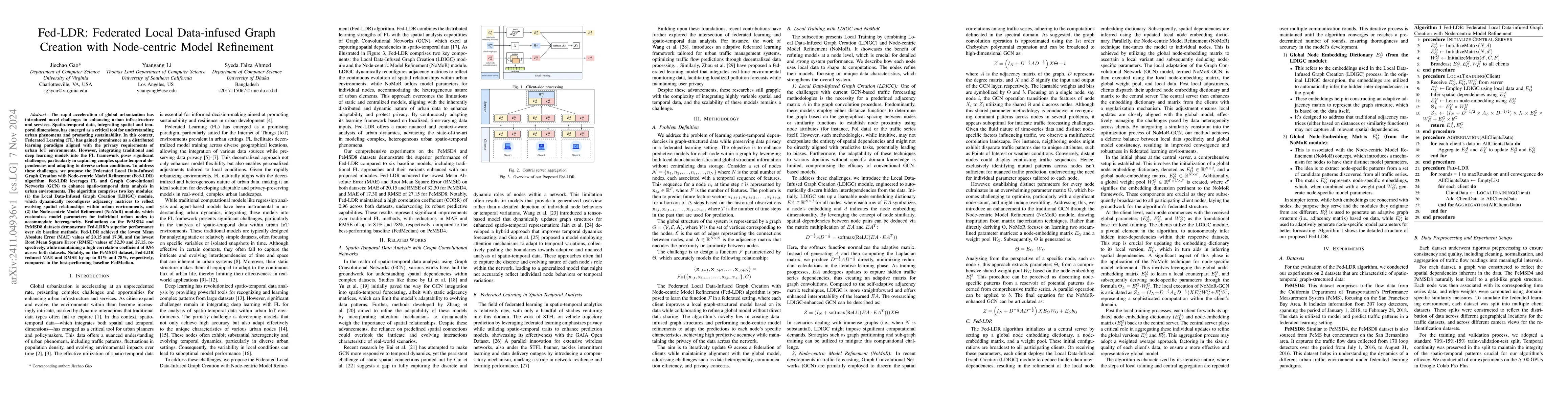 Thumbnail for Fed-LDR: Federated Local Data-infused Graph Creation with Node-centric
  Model Refinement