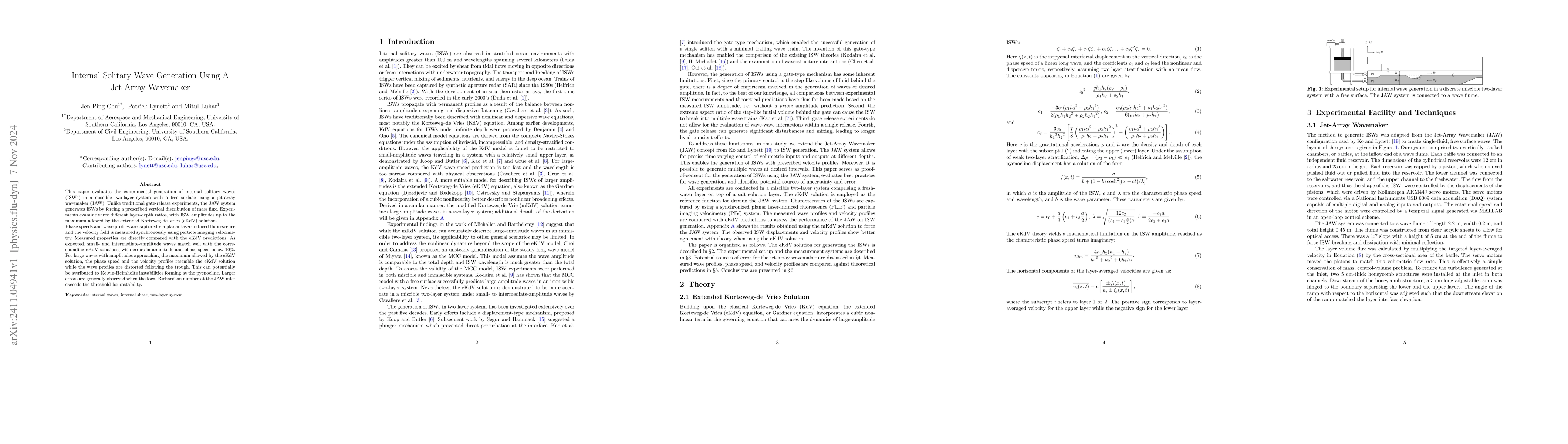 Thumbnail for Internal Solitary Wave Generation Using A Jet-Array Wavemaker