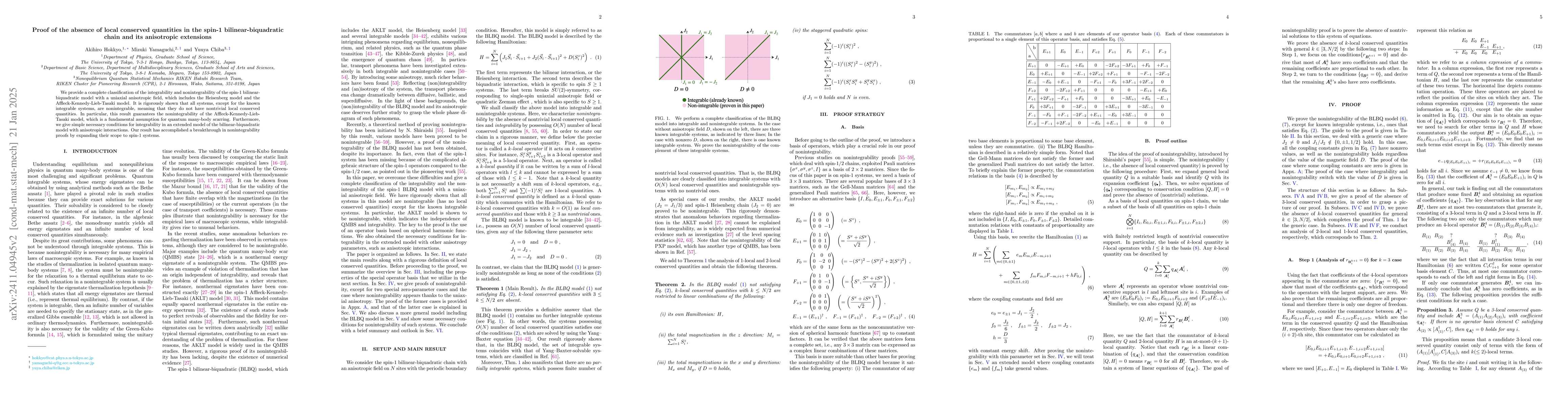 Thumbnail for Proof of the absence of local conserved quantities in the spin-1
  bilinear-biquadratic chain and its anisotropic extensions