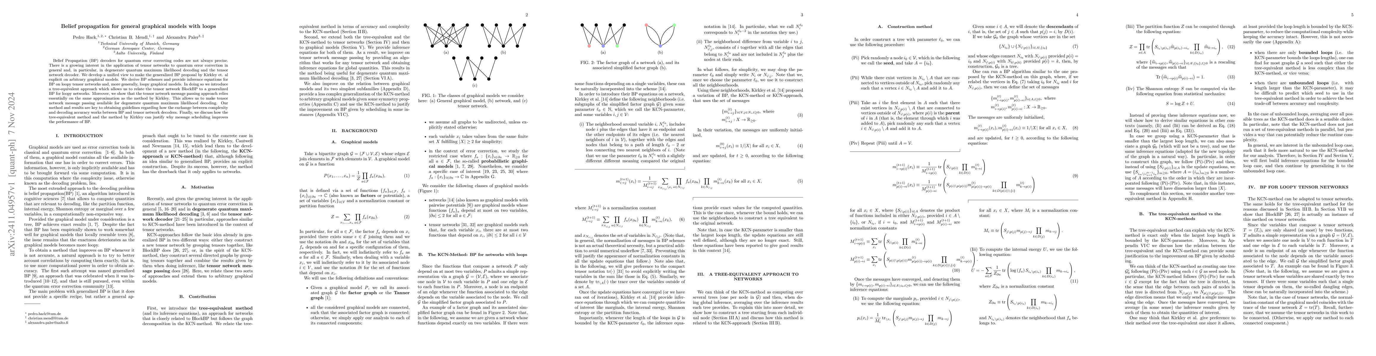 Thumbnail for Belief propagation for general graphical models with loops