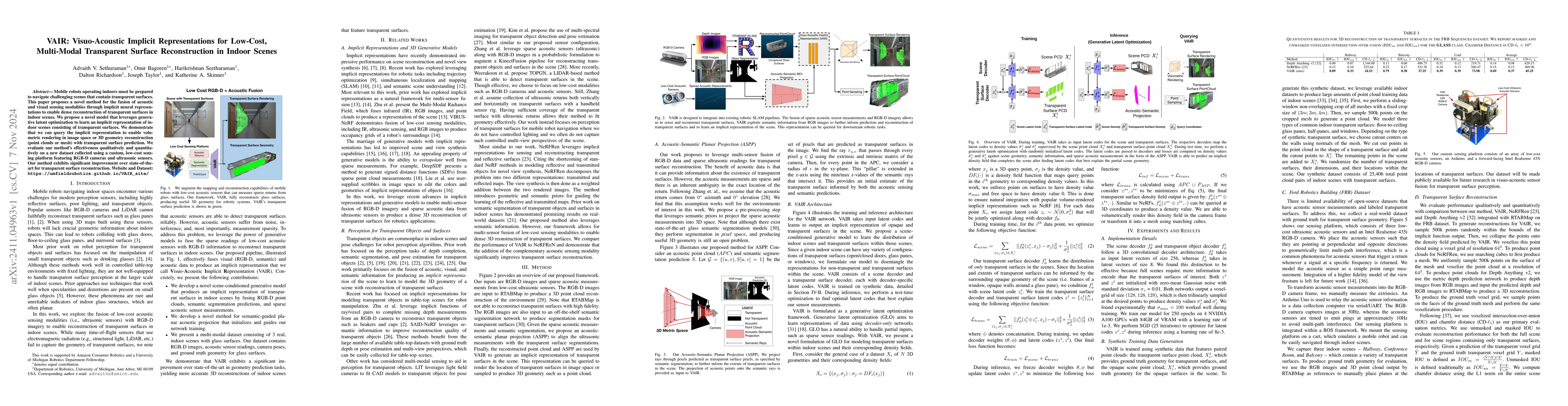 Thumbnail for VAIR: Visuo-Acoustic Implicit Representations for Low-Cost, Multi-Modal
  Transparent Surface Reconstruction in Indoor Scenes