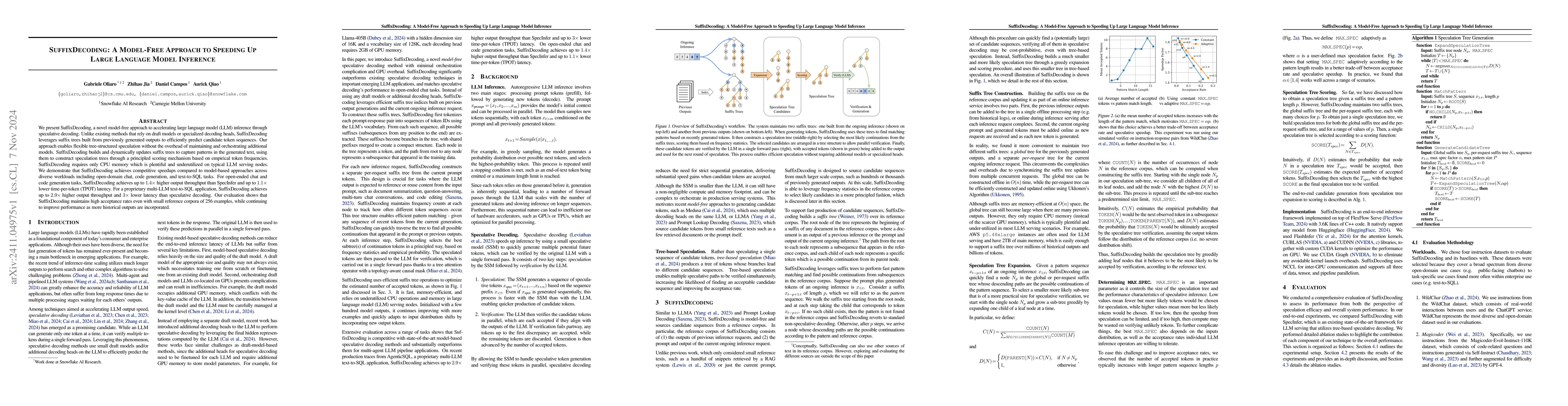 Thumbnail for SuffixDecoding: A Model-Free Approach to Speeding Up Large Language
  Model Inference