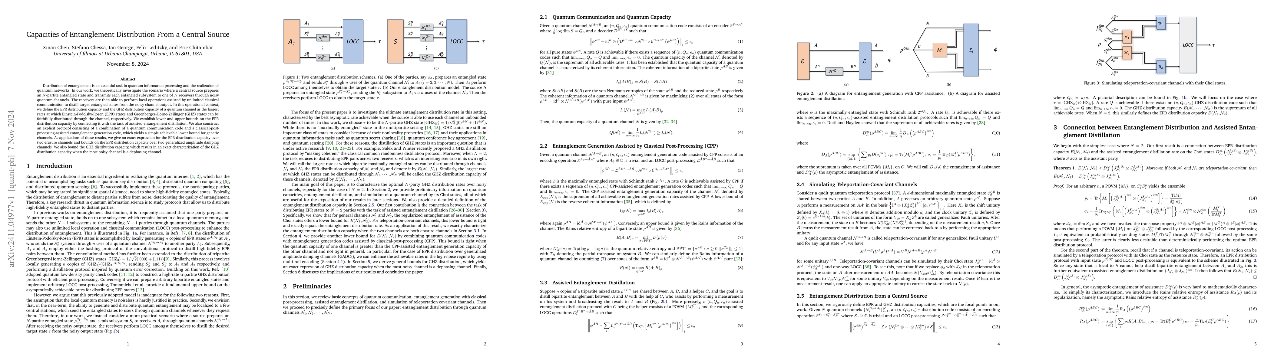 Thumbnail for Capacities of Entanglement Distribution From a Central Source