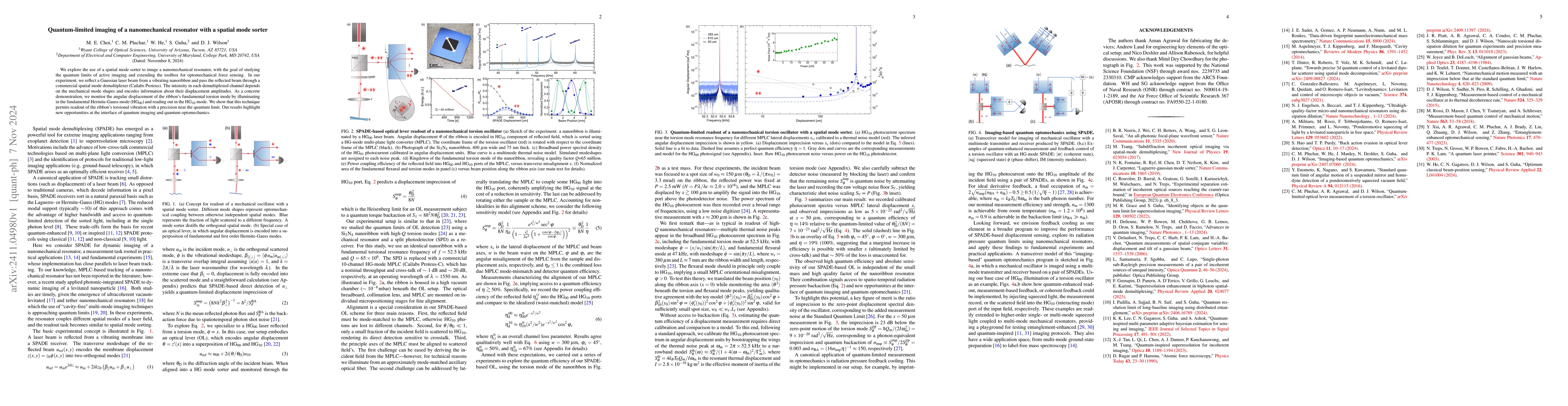 Thumbnail for Quantum limited imaging of a nanomechanical resonator with a spatial
  mode sorter
