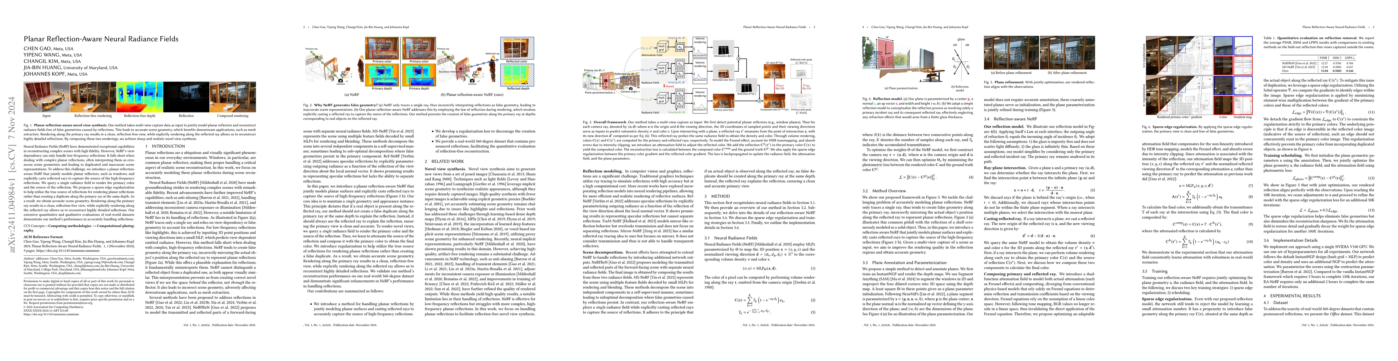 Thumbnail for Planar Reflection-Aware Neural Radiance Fields