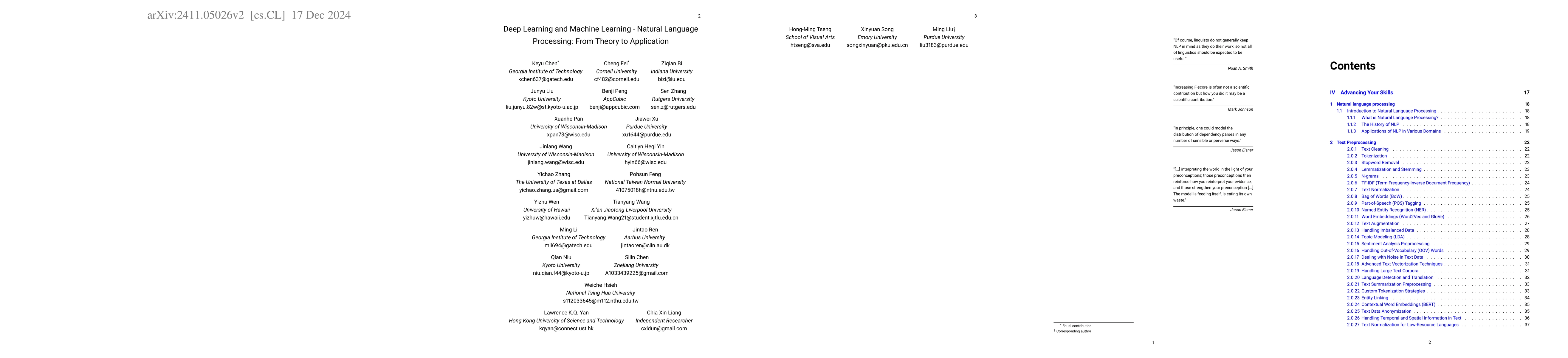 Thumbnail for Deep Learning and Machine Learning -- Natural Language Processing: From
  Theory to Application
