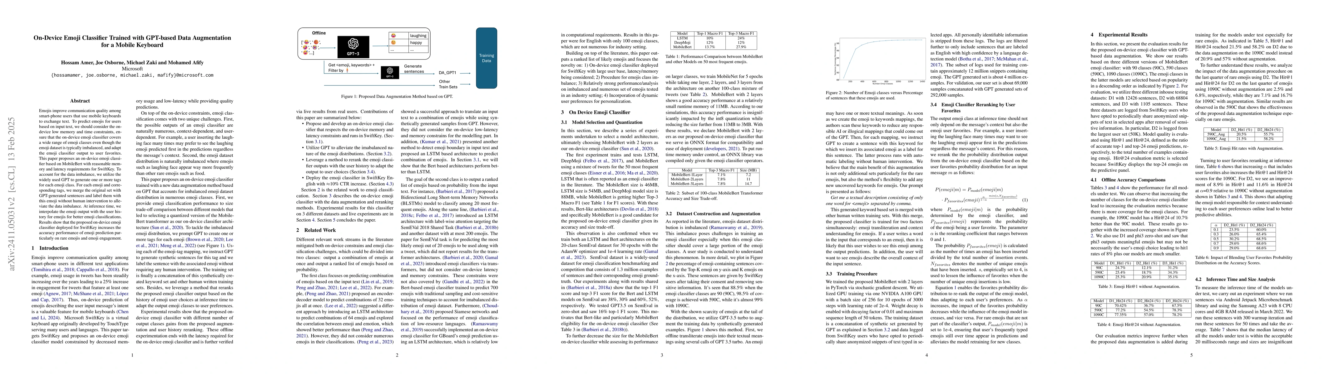 Thumbnail for On-Device Emoji Classifier Trained with GPT-based Data Augmentation for
  a Mobile Keyboard