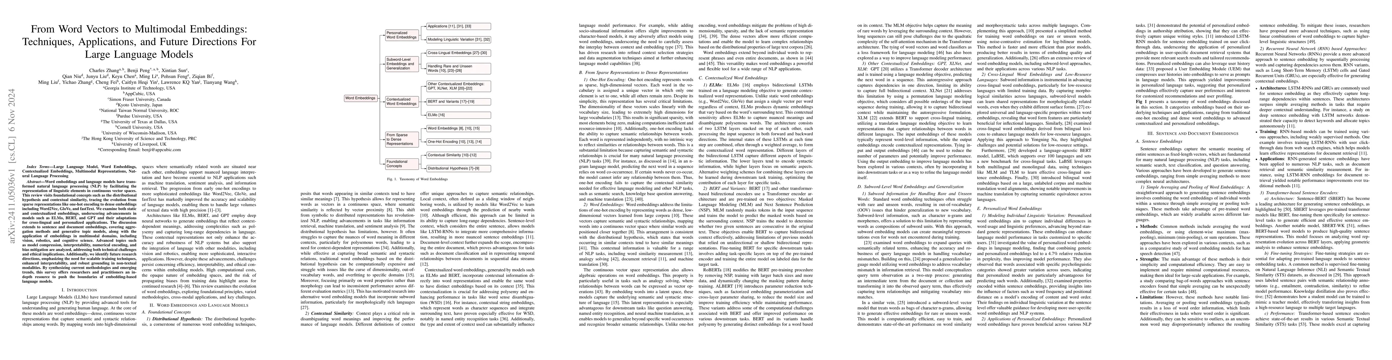Thumbnail for From Word Vectors to Multimodal Embeddings: Techniques, Applications,
  and Future Directions For Large Language Models