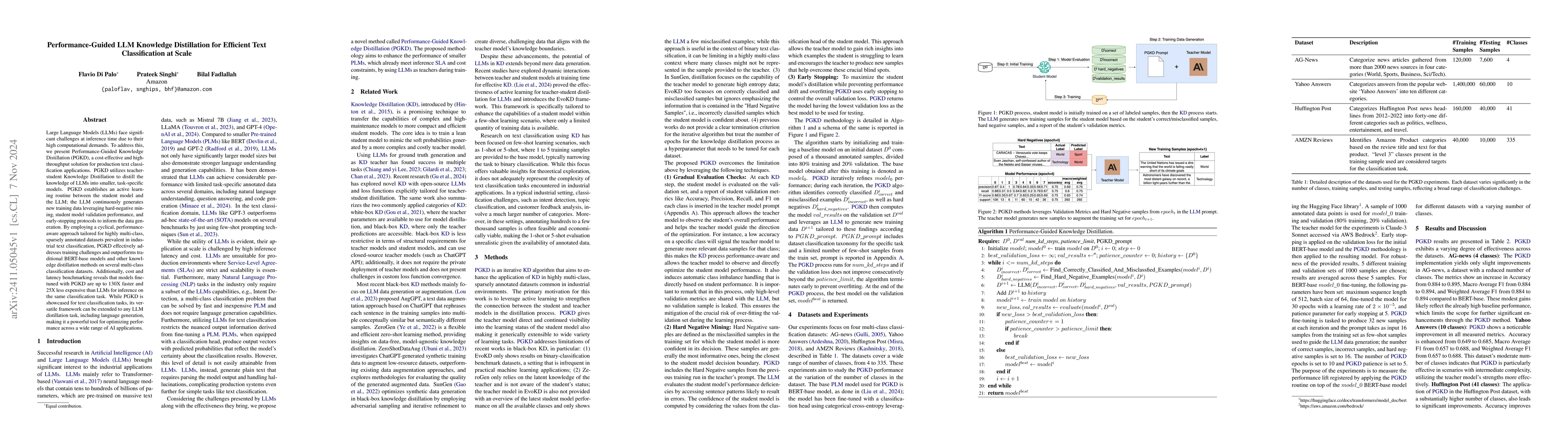 Thumbnail for Performance-Guided LLM Knowledge Distillation for Efficient Text
  Classification at Scale