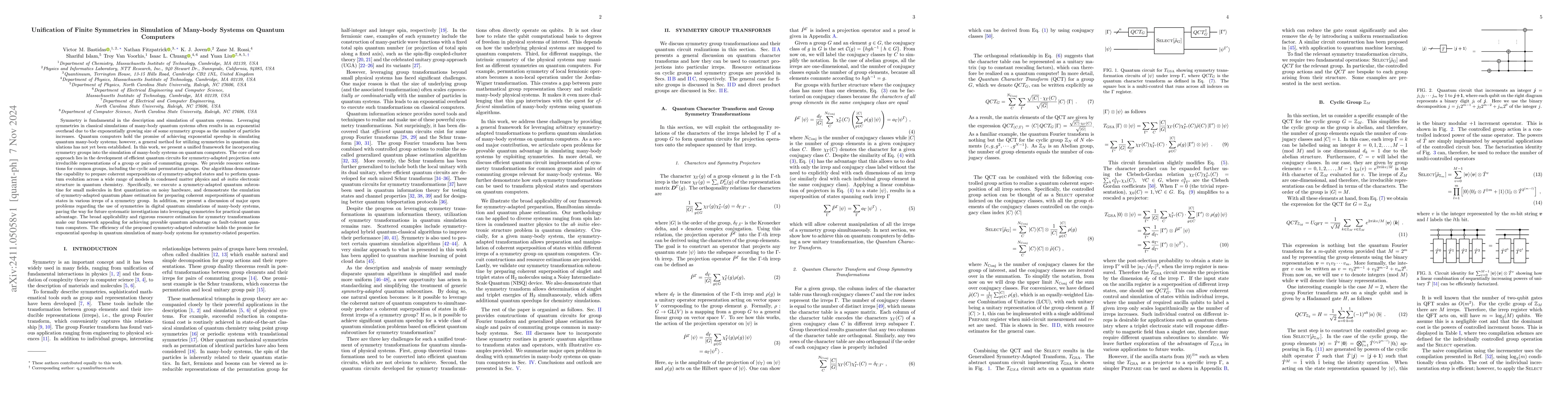 Thumbnail for Unification of Finite Symmetries in Simulation of Many-body Systems on
  Quantum Computers