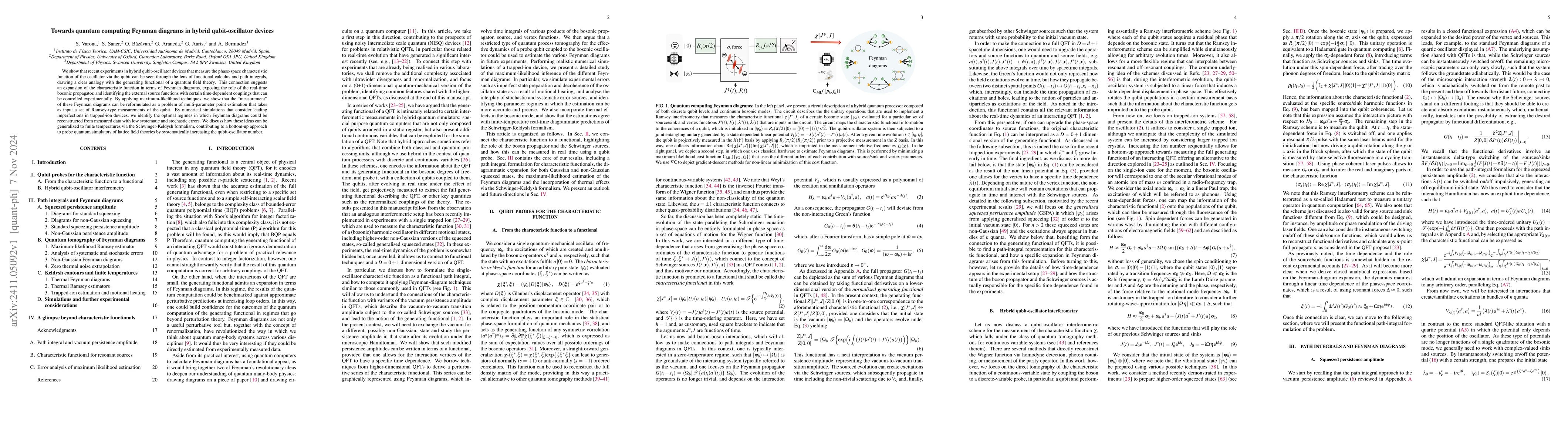 Thumbnail for Towards quantum computing Feynman diagrams in hybrid qubit-oscillator
  devices
