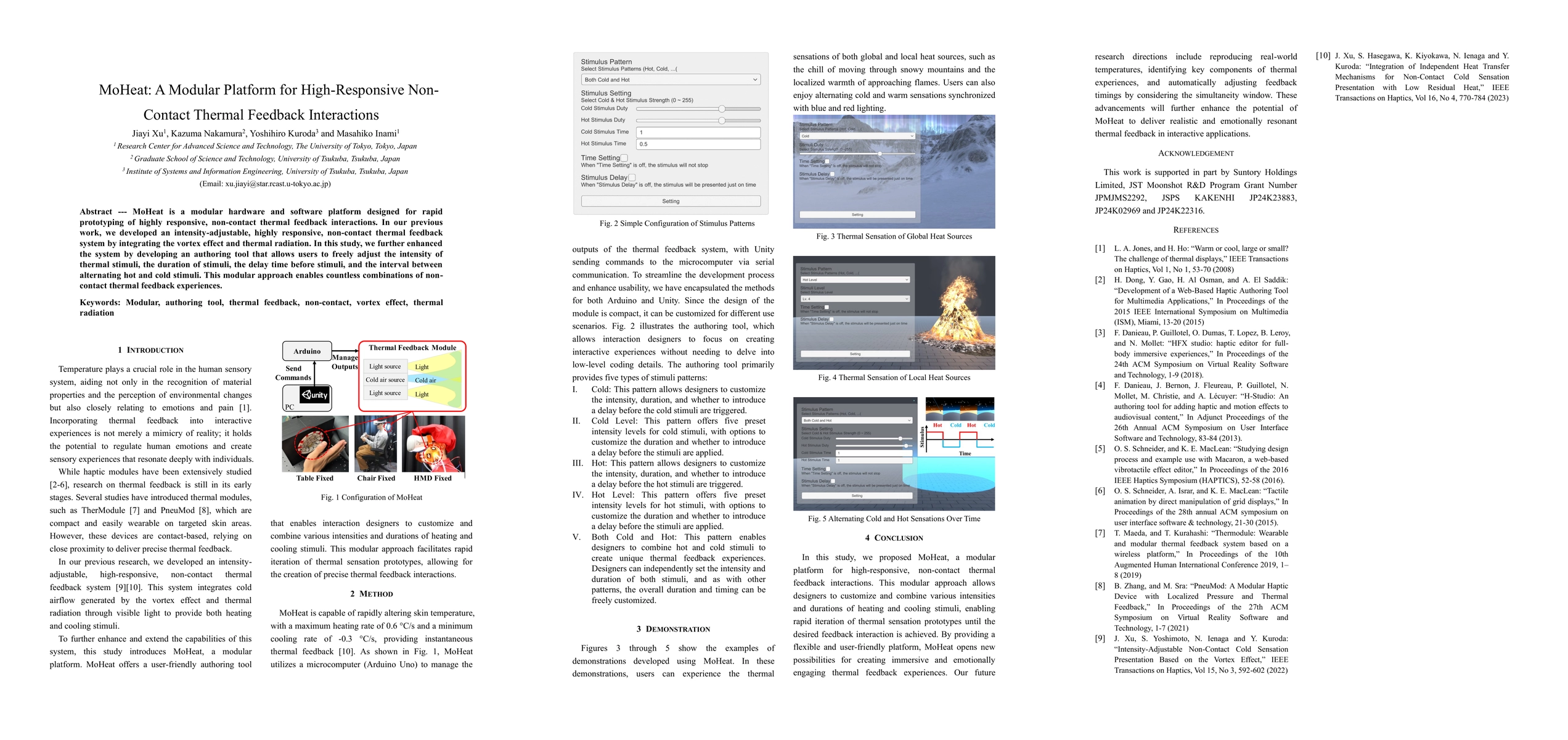 Thumbnail for MoHeat: A Modular Platform for High-Responsive Non-Contact Thermal
  Feedback Interactions