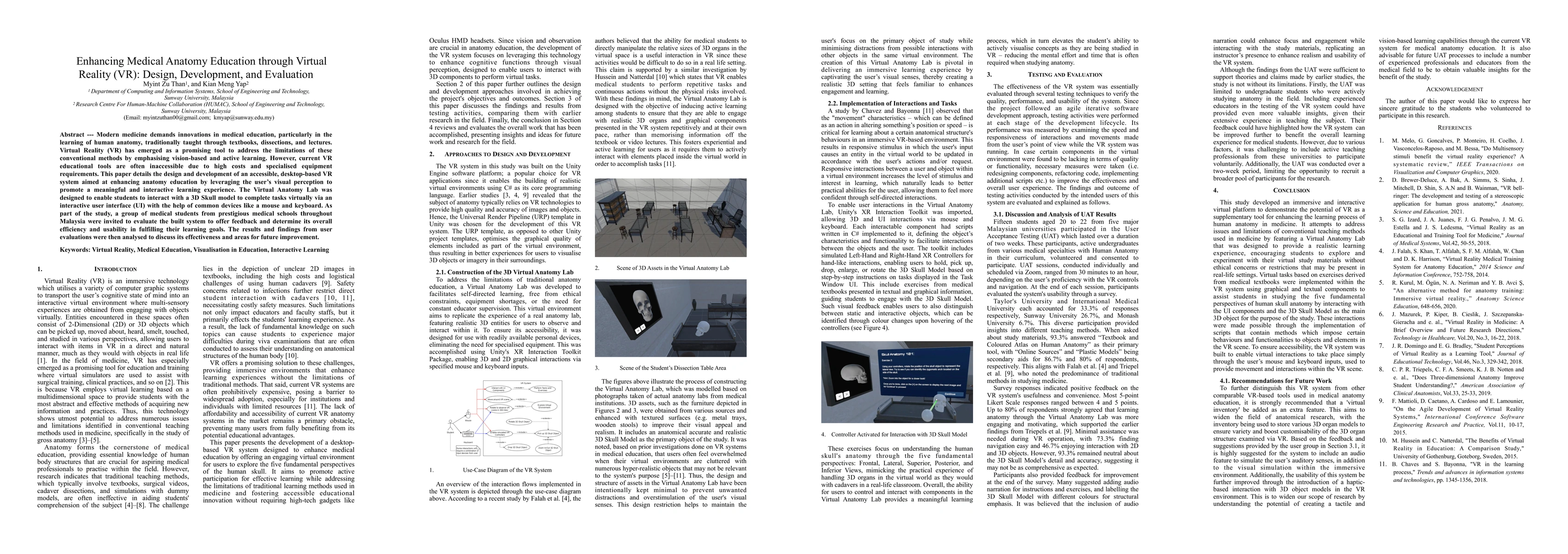 Thumbnail for Enhancing Medical Anatomy Education through Virtual Reality (VR):
  Design, Development, and Evaluation