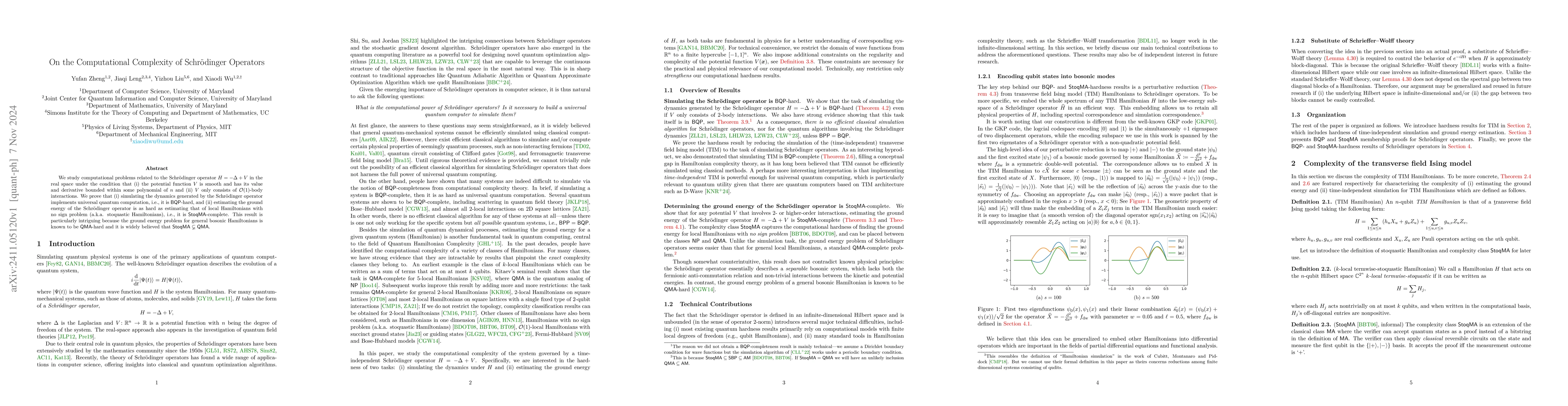 Thumbnail for On the Computational Complexity of Schrödinger Operators