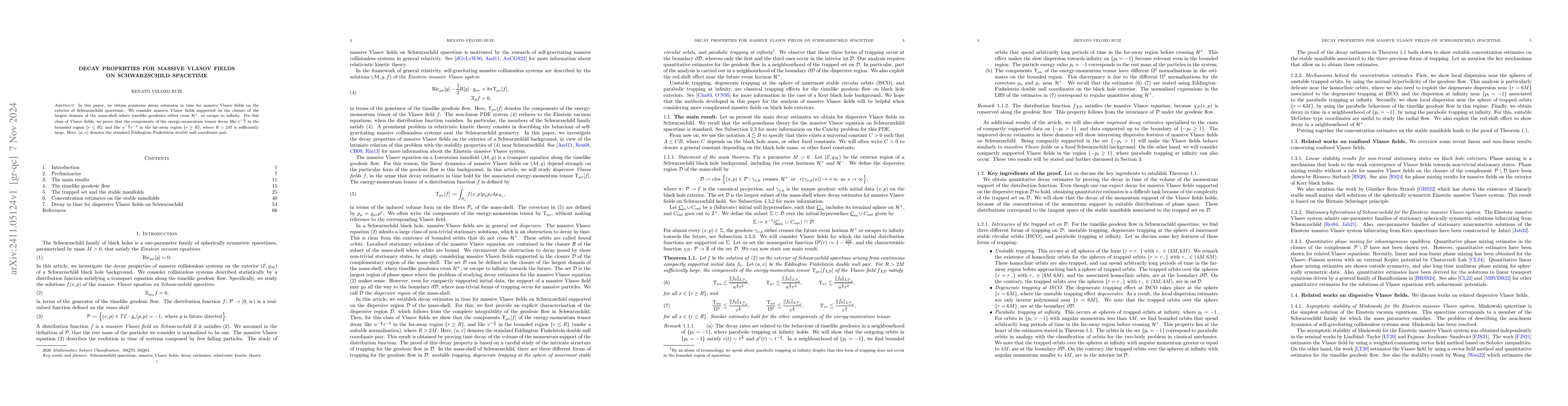 Thumbnail for Decay properties for massive Vlasov fields on Schwarzschild spacetime
