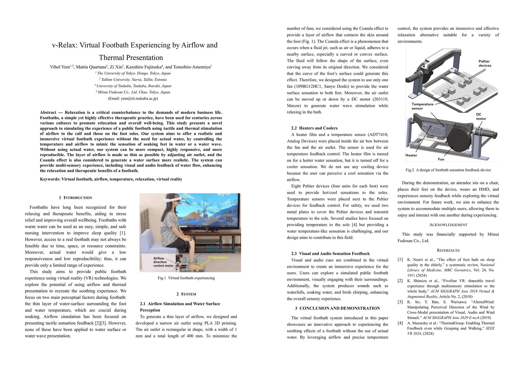 Thumbnail for v-Relax: Virtual Footbath Experiencing by Airflow and Thermal
  Presentation