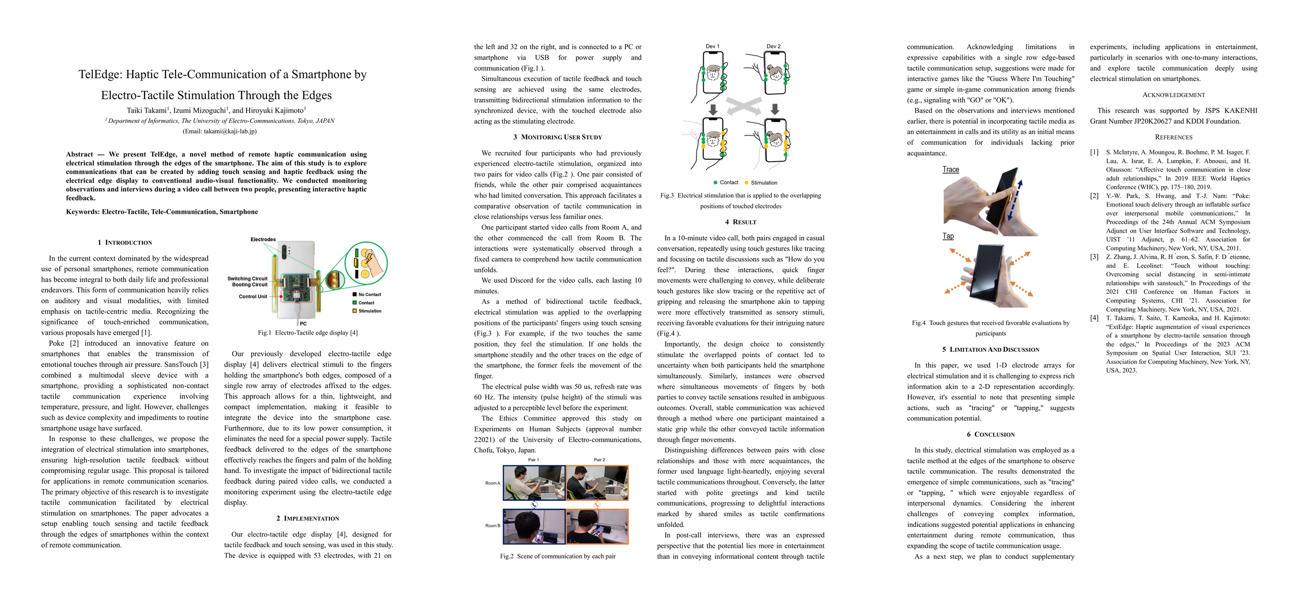 Thumbnail for TelEdge: Haptic Tele-Communication of a Smartphone by Electro-Tactile
  Stimulation Through the Edges