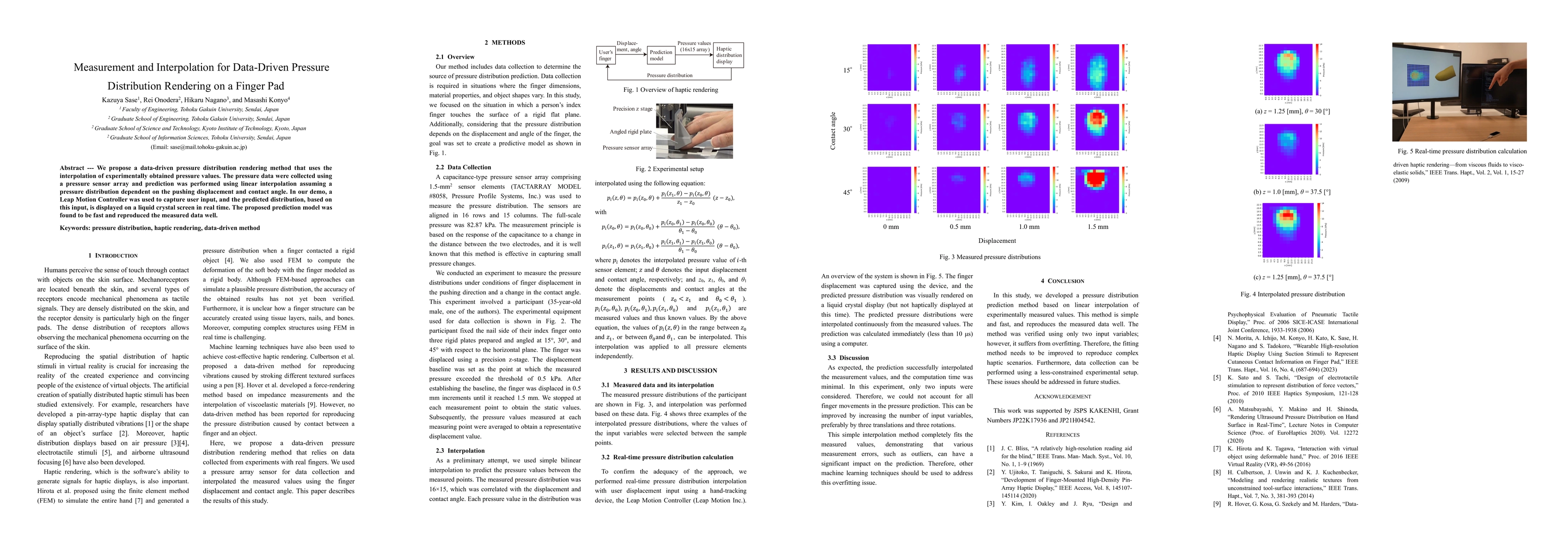 Thumbnail for Measurement and Interpolation for Data-Driven Pressure Distribution
  Rendering on a Finger Pad