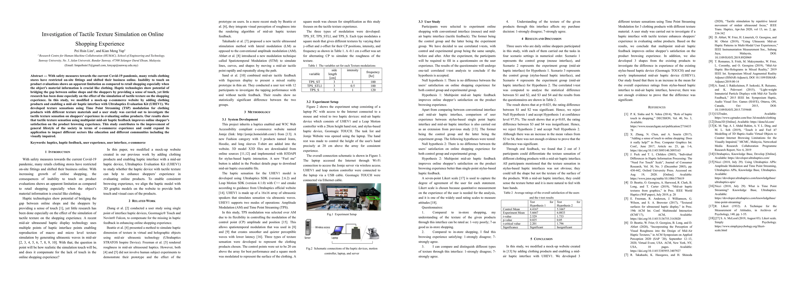 Thumbnail for Investigation of Tactile Texture Simulation on Online Shopping
  Experience