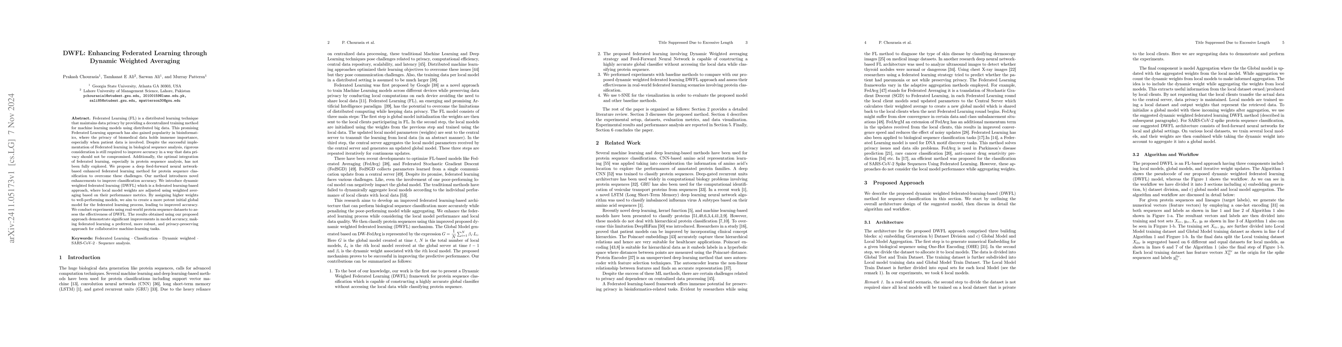 Thumbnail for DWFL: Enhancing Federated Learning through Dynamic Weighted Averaging