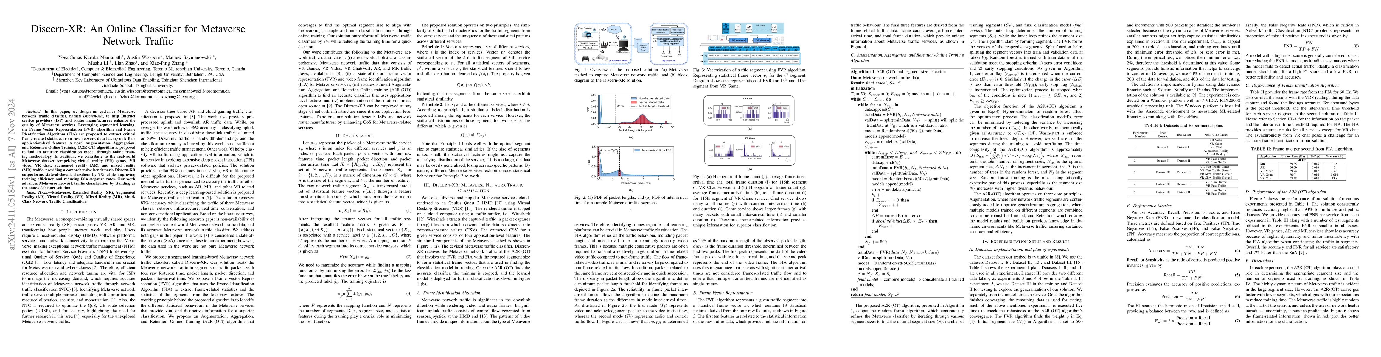 Thumbnail for Discern-XR: An Online Classifier for Metaverse Network Traffic