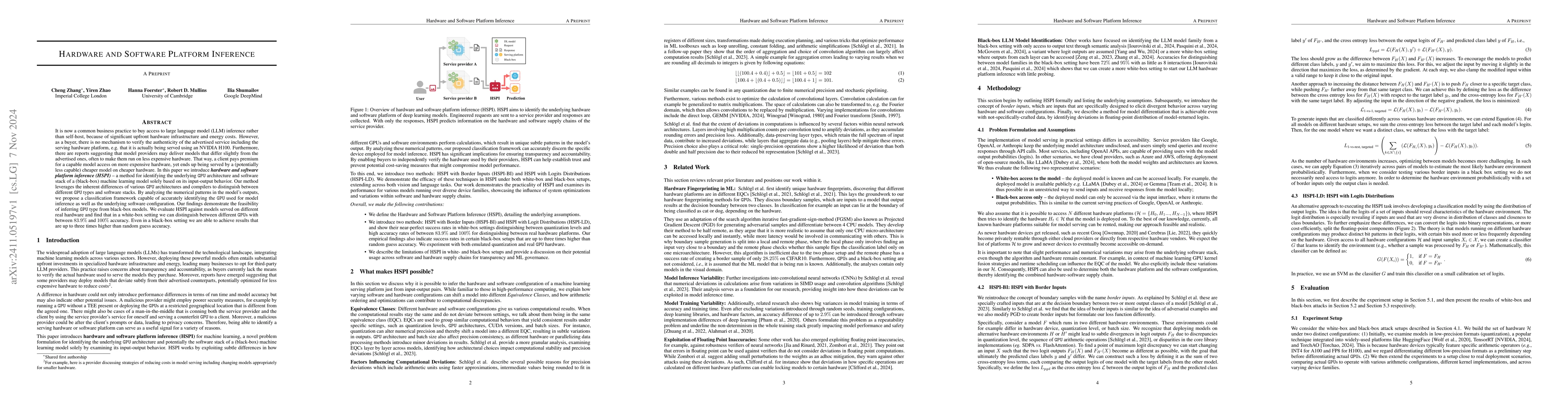 Thumbnail for Hardware and Software Platform Inference
