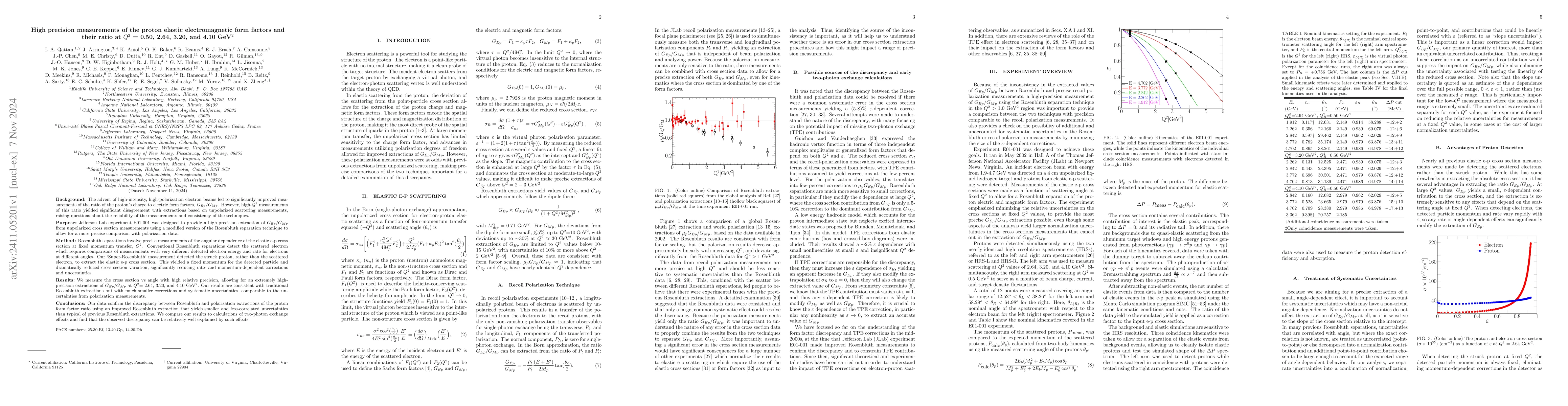 Thumbnail for High precision measurements of the proton elastic electromagnetic form
  factors and their ratio at $Q^2$ = 0.50, 2.64, 3.20, and 4.10 GeV$^2$
