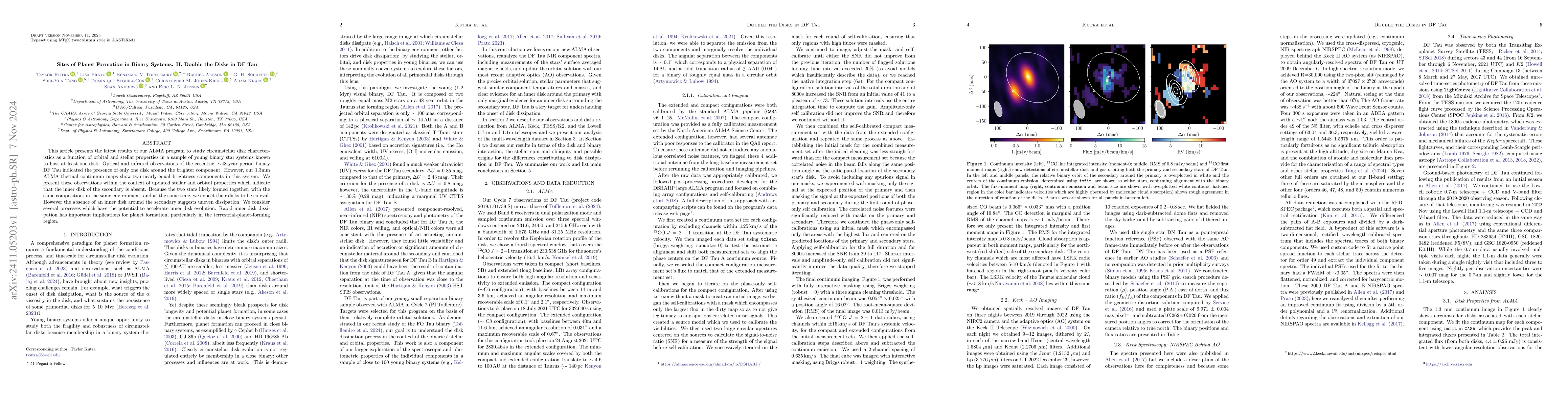 Thumbnail for Sites of Planet Formation in Binary Systems. II. Double the Disks in DF
  Tau