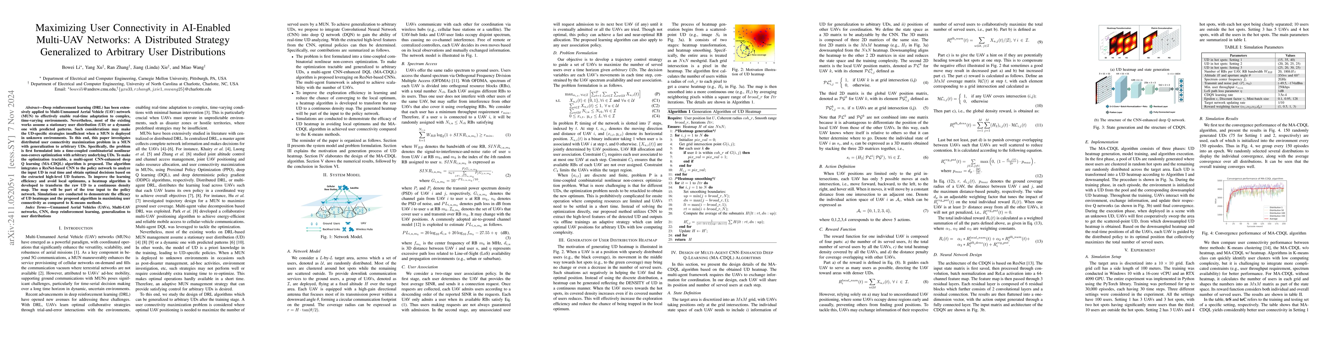 Thumbnail for Maximizing User Connectivity in AI-Enabled Multi-UAV Networks: A
  Distributed Strategy Generalized to Arbitrary User Distributions
