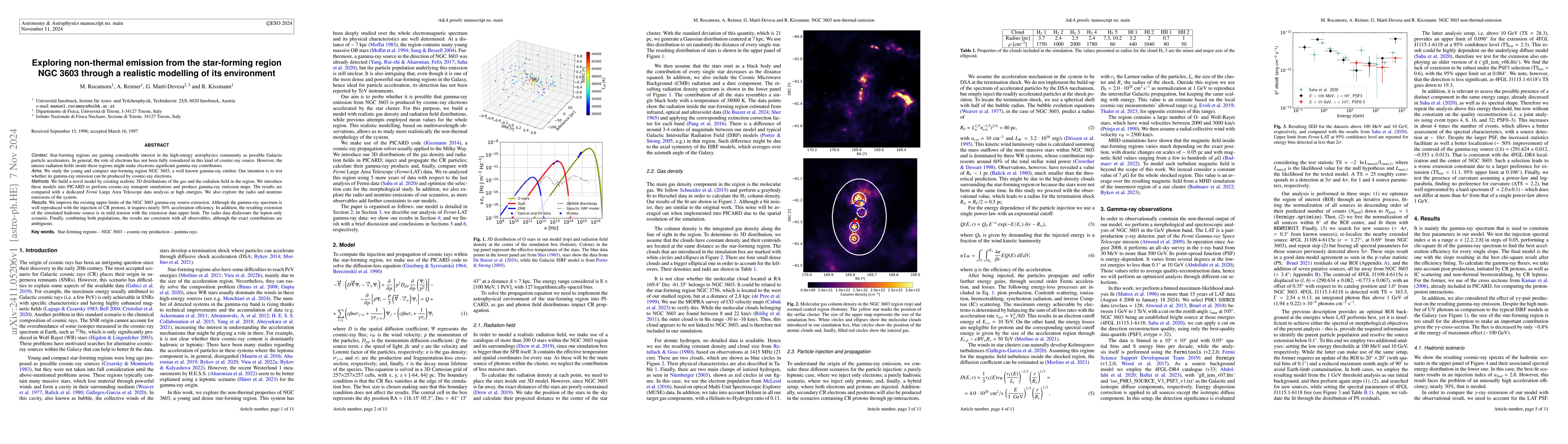 Thumbnail for Exploring non-thermal emission from the star-forming region NGC 3603
  through a realistic modelling of its environment