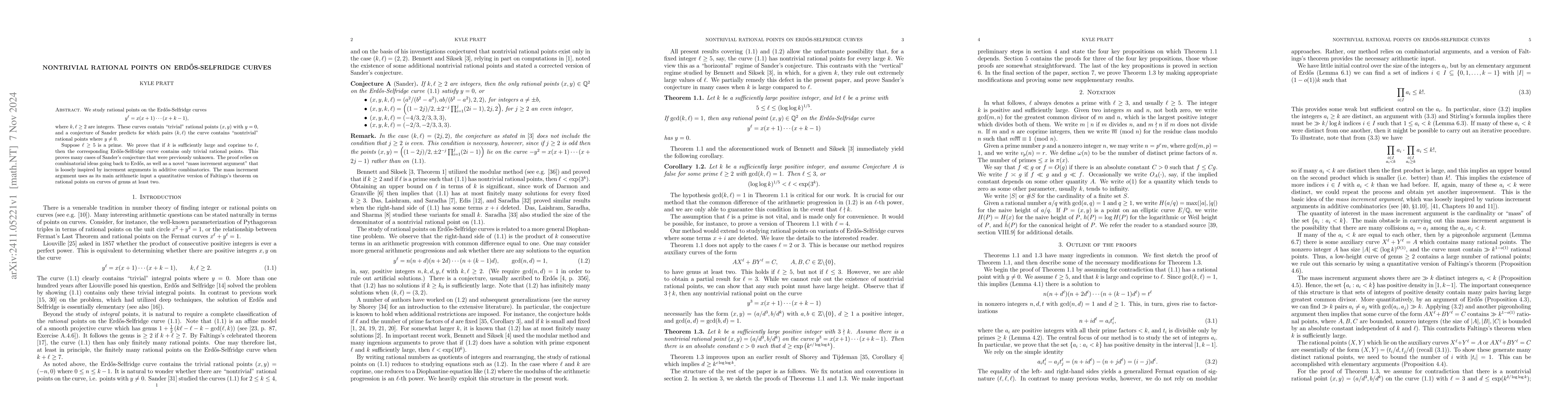 Thumbnail for Nontrivial rational points on Erdős-Selfridge curves