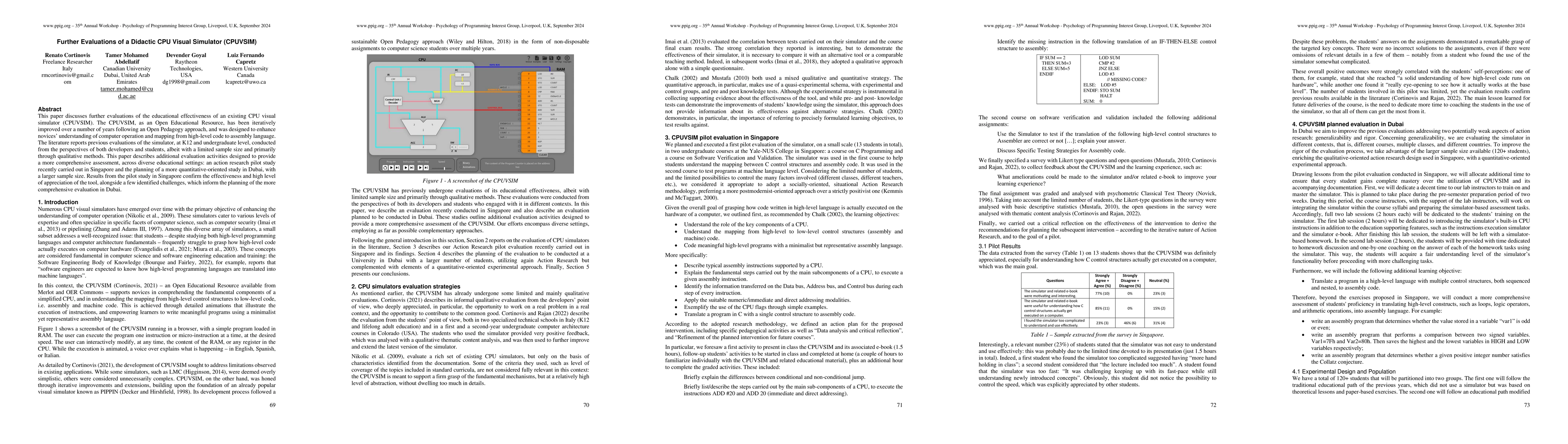 Thumbnail for Further Evaluations of a Didactic CPU Visual Simulator (CPUVSIM)