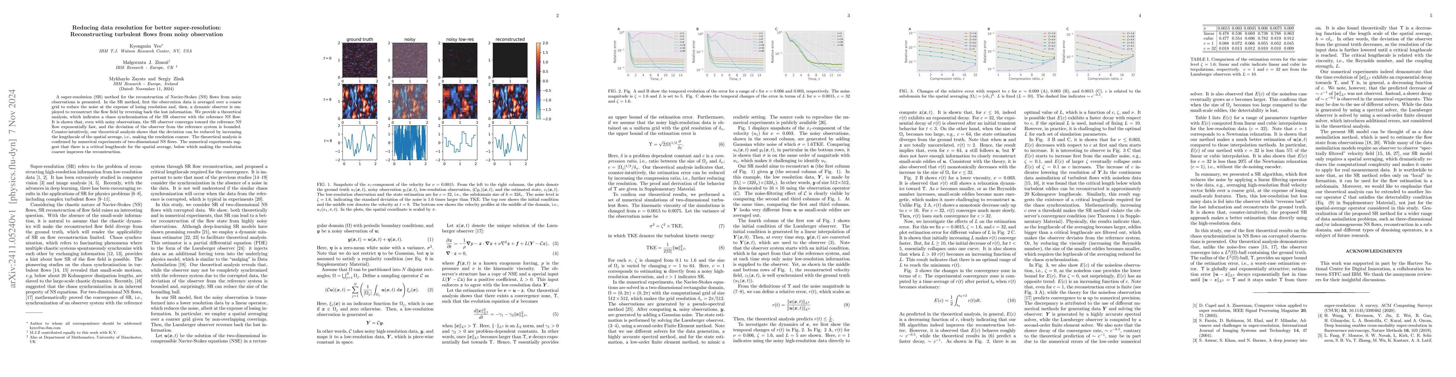 Thumbnail for Reducing data resolution for better super-resolution: Reconstructing
  turbulent flows from noisy observation