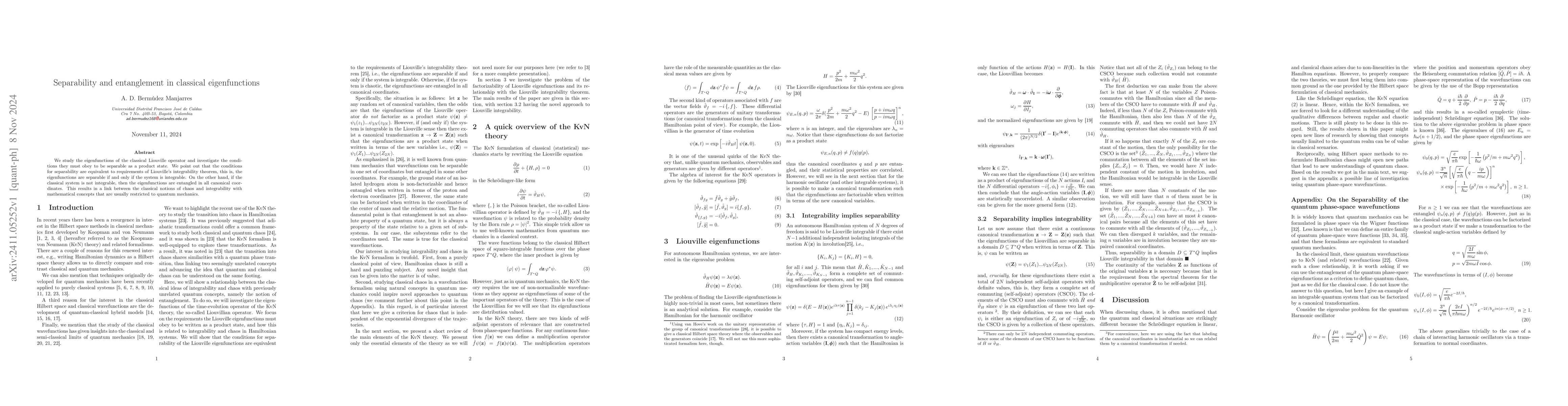 Thumbnail for Separability and entanglement in classical eigenfunctions