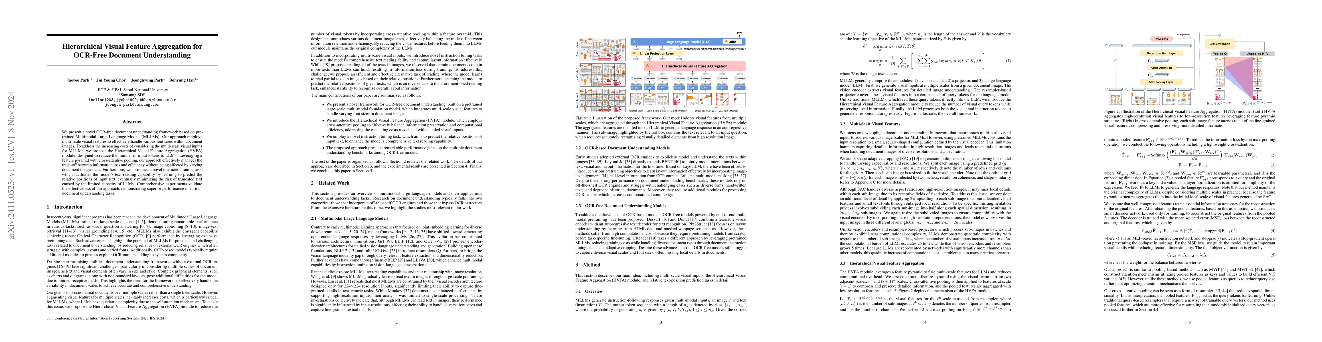 Thumbnail for Hierarchical Visual Feature Aggregation for OCR-Free Document
  Understanding