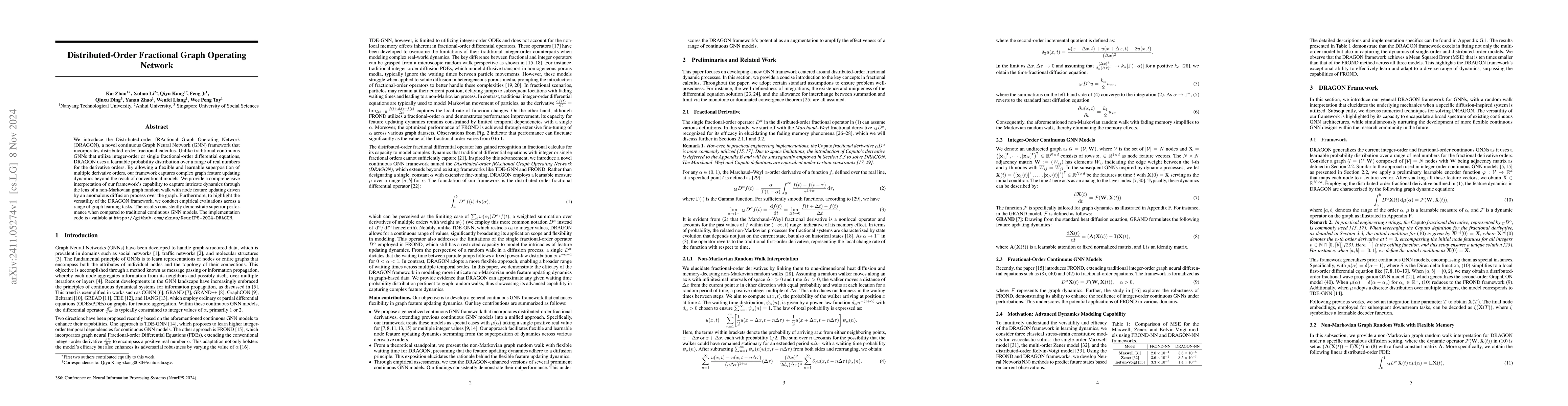 Thumbnail for Distributed-Order Fractional Graph Operating Network